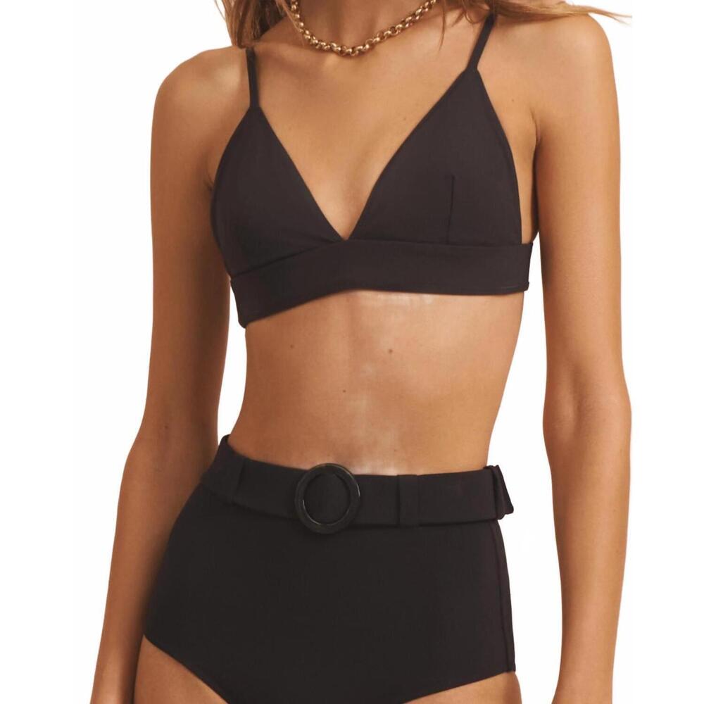 NEW EVARAE women's sabine bikini top in black